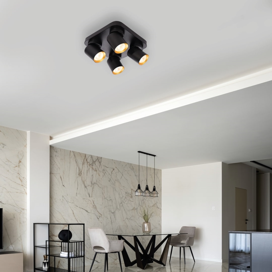 Spotlámpa ANDY 4xGU10/8W/230V fekete/arany