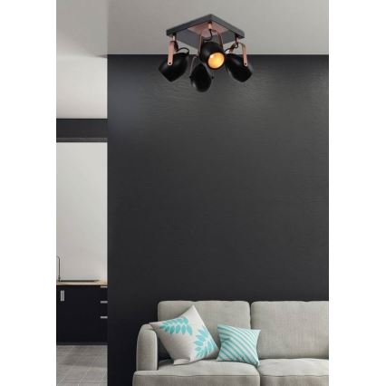 spotlámpa ANICA 4xE14/40W/230V fekete/réz