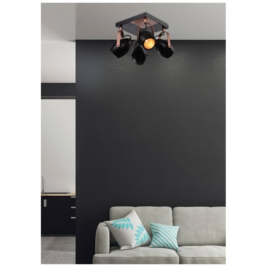 spotlámpa ANICA 4xE14/40W/230V fekete/réz