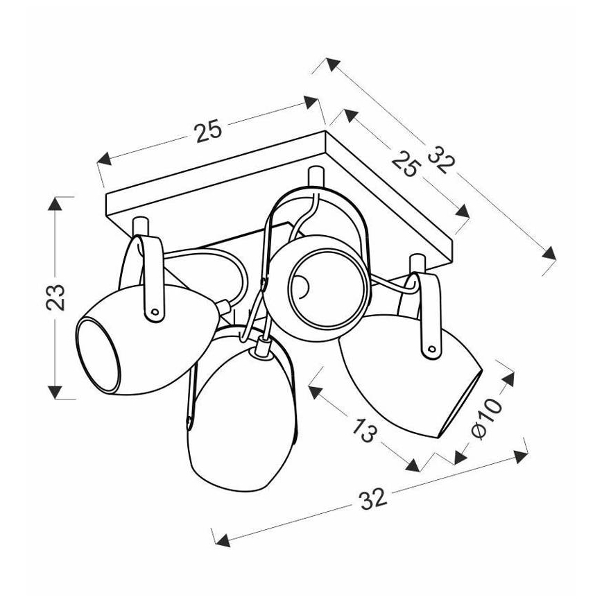 spotlámpa ANICA 4xE14/40W/230V fekete/réz