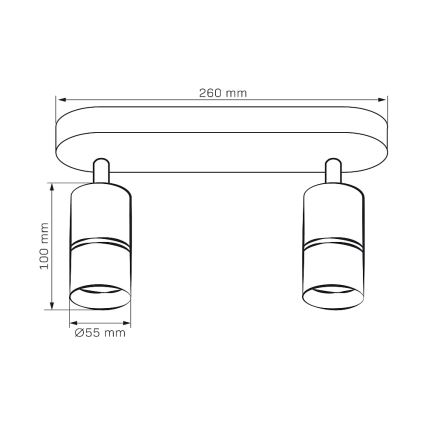 Spotlámpa BAMBOO 2xGU10/10W/230V fehér