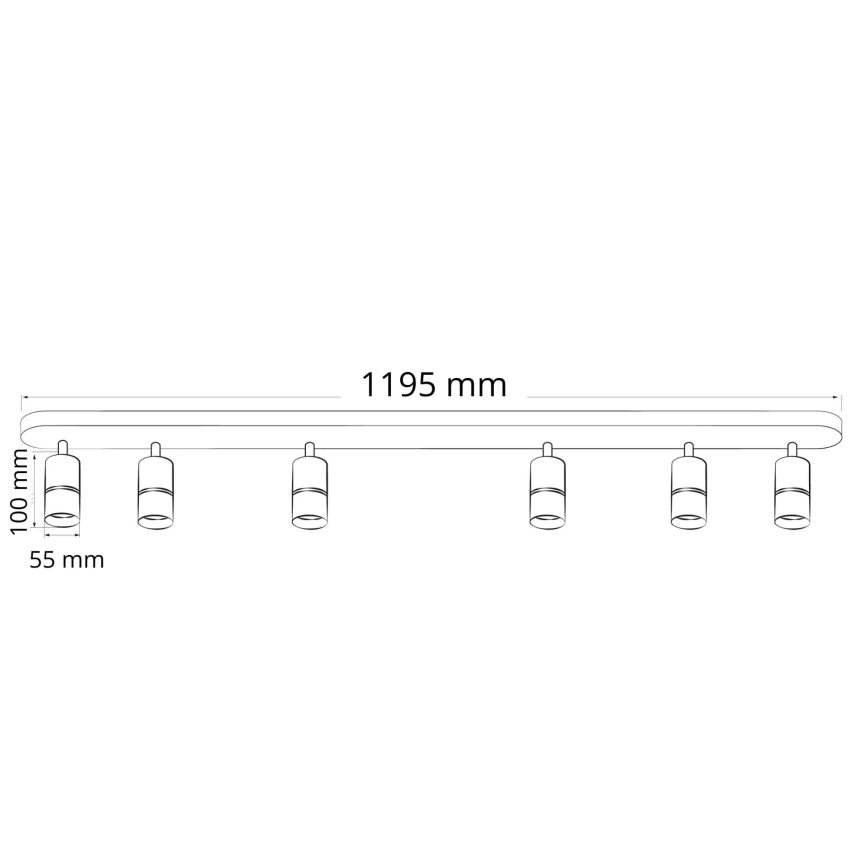 Spotlámpa BAMBOO 6xGU10/10W/230V fekete