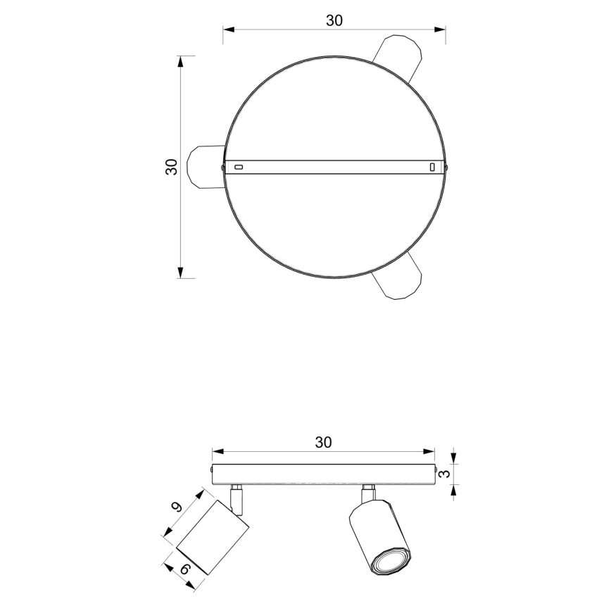 Spotlámpa BELLO 2xGU10/8W/230V fekete