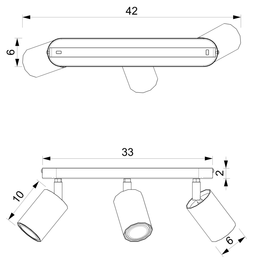 Spotlámpa BELLO 3xGU10/8W/230V fekete