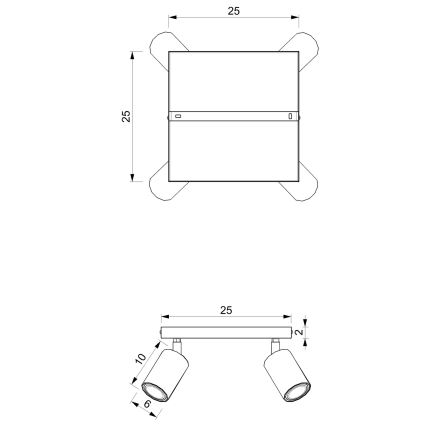 Spotlámpa BELLO 4xGU10/8W/230V fekete