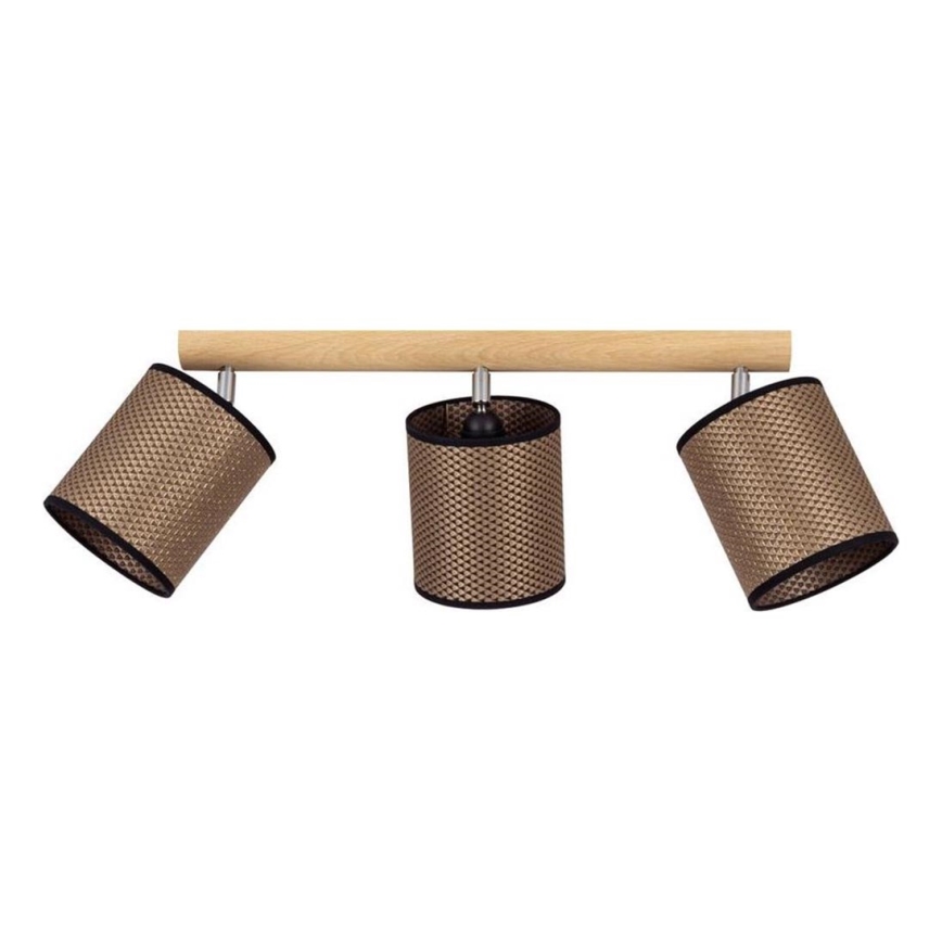 Spotlámpa BENITA 3xE27/25W/230V barna/tölgy