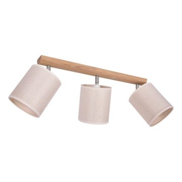 Spotlámpa BENITA 3xE27/25W/230V krémes/tölgy