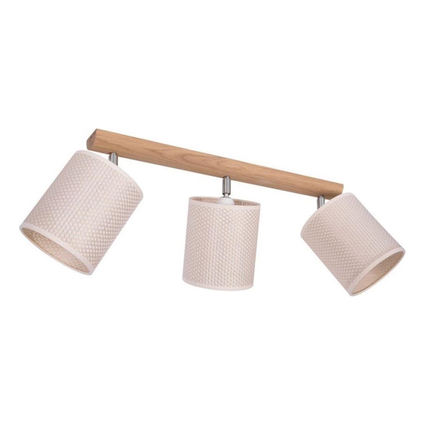 Spotlámpa BENITA 3xE27/25W/230V krémes/tölgy