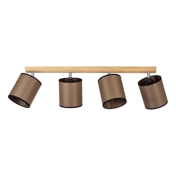 Spotlámpa BENITA 4xE27/25W/230V barna/tölgy