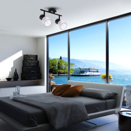 Spotlámpa BEST 2xE14/40W/230V fekete