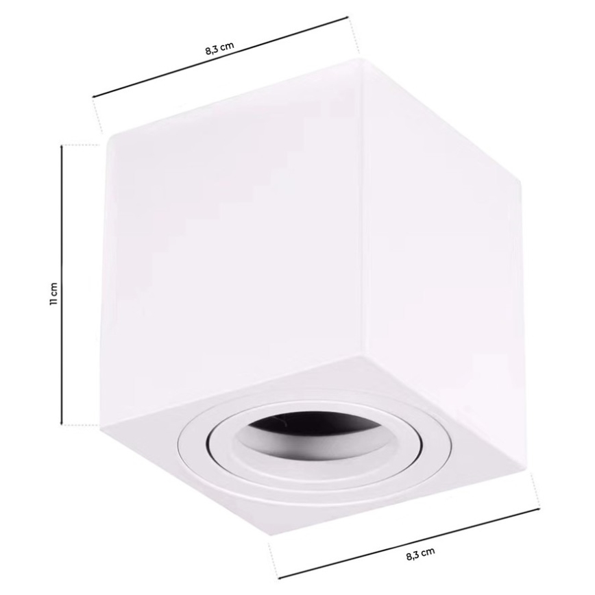 Spotlámpa BIMA 1xGU10/25W/230V négyzetes fehér