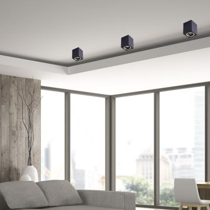 Spotlámpa BIMA 1xGU10/25W/230V négyzetes fekete