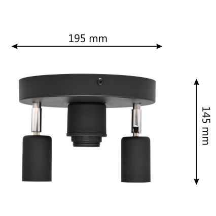 Spotlámpa CENTRO 3xE27/15W/230V fekete