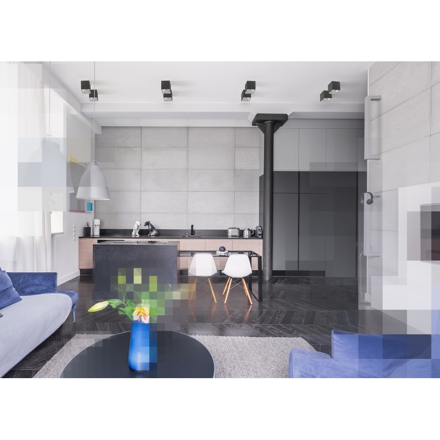 Spotlámpa CHLOE 1xGU10/50W/230V szögletes fekete