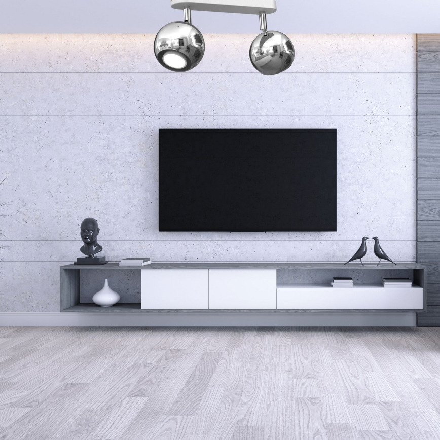 Spotlámpa COMET 2xGU10/8W/230V fehér/fényes króm