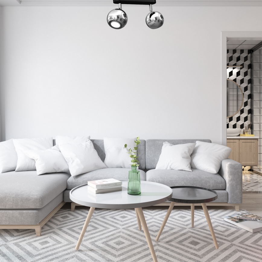 Spotlámpa COMET 2xGU10/8W/230V fekete/fényes króm