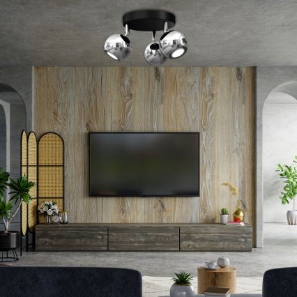 Spotlámpa COMET 3xGU10/8W/230V fekete/fényes króm