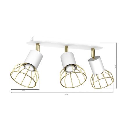 Spotlámpa DANTE 3xGU10/25W/230V fehér/arany