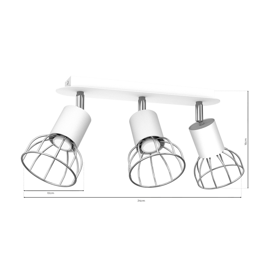 Spotlámpa DANTE 3xGU10/25W/230V fehér/fényezett króm