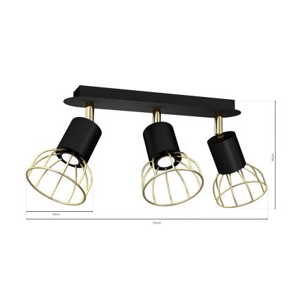 Spotlámpa DANTE 3xGU10/25W/230V fekete/arany