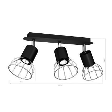 Spotlámpa DANTE 3xGU10/25W/230V fekete/fényes króm