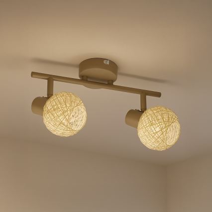 Spotlámpa DEX 2xE14/10W/230V bézs/krém