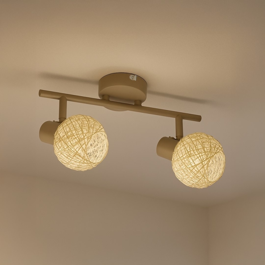 Spotlámpa DEX 2xE14/10W/230V bézs/krém