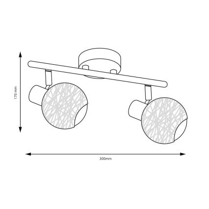 Spotlámpa DEX 2xE14/10W/230V bézs/krém