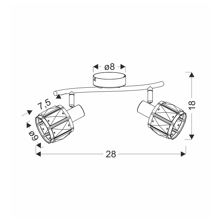 Spotlámpa DUBAI 2xE14/40W/230V fekete/arany