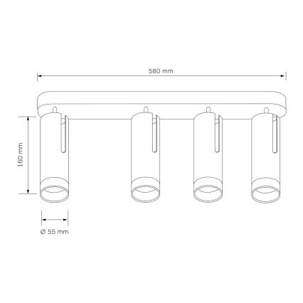 Spotlámpa FADO 4xGU10/10W/230V fekete