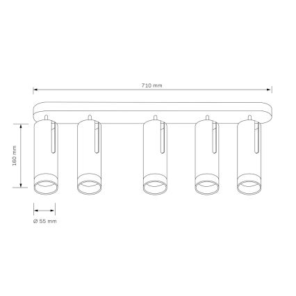 Spotlámpa FADO 5xGU10/10W/230V fehér