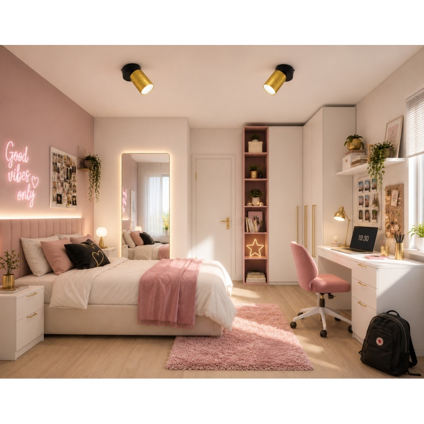 Spotlámpa FAMA 1xGU10/30W/230V arany/fekete