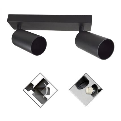 Spotlámpa FARGO 2xGU10/30W/230V fekete