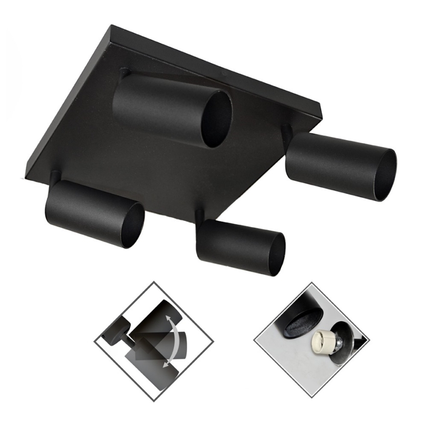 Spotlámpa FARGO 4xGU10/30W/230V fekete