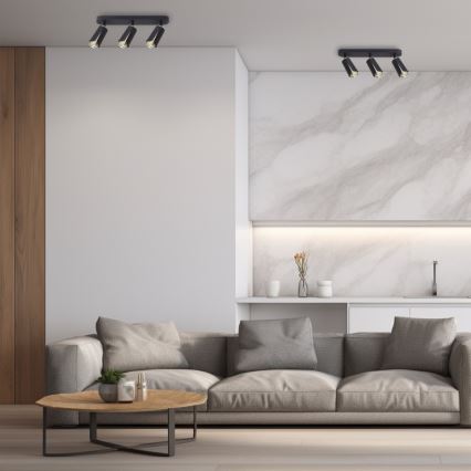 Spotlámpa FLOWER 3xGU10/8W/230V fekete