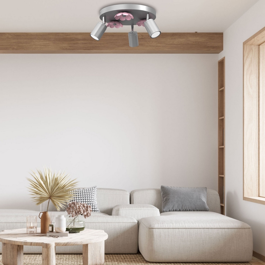 Spotlámpa FLOWER 3xGU10/8W/230V matt króm