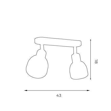 Spotlámpa FRESNO 2xE27/60W/230V fehér/arany