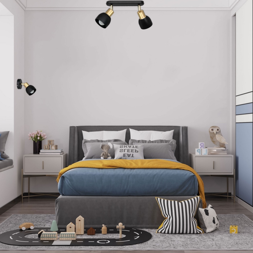 Spotlámpa FRESNO 2xE27/60W/230V fekete/arany