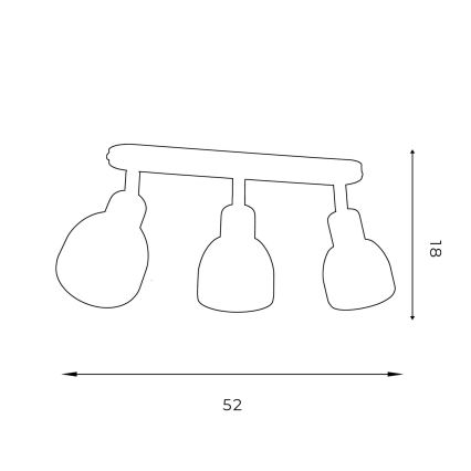 Spotlámpa FRESNO 3xE27/60W/230V fehér/arany