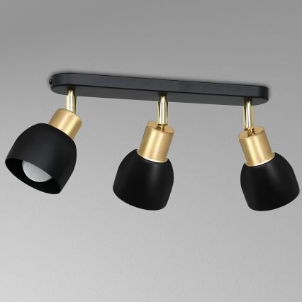 Spotlámpa FRESNO 3xE27/60W/230V fekete/arany
