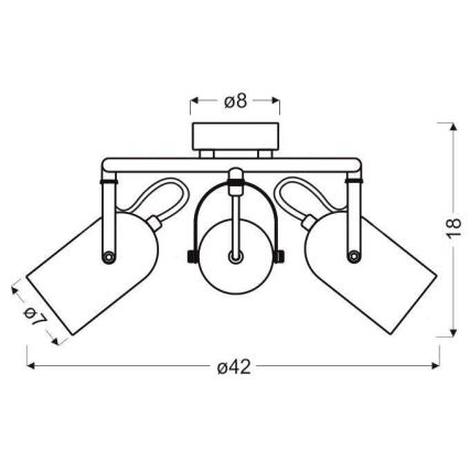 Spotlámpa GRAY 3xE14/40W/230V