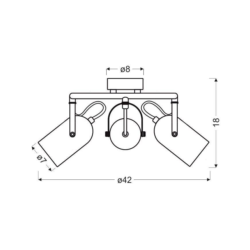 Spotlámpa GRAY 3xE14/40W/230V