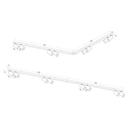 Spotlámpa HERO SPOT 8xGU10/9W/230V fehér