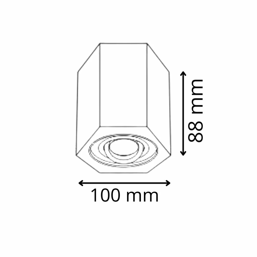 Spotlámpa HEXAGON 1xGU10/10W/230V fekete