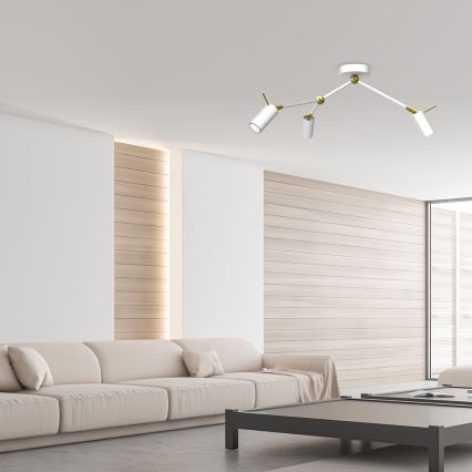 Spotlámpa IRIS 3xGU10/MR11/40W/230V fehér/arany