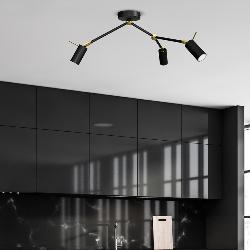 Spotlámpa IRIS 3xGU10/MR11/40W/230V fekete/arany