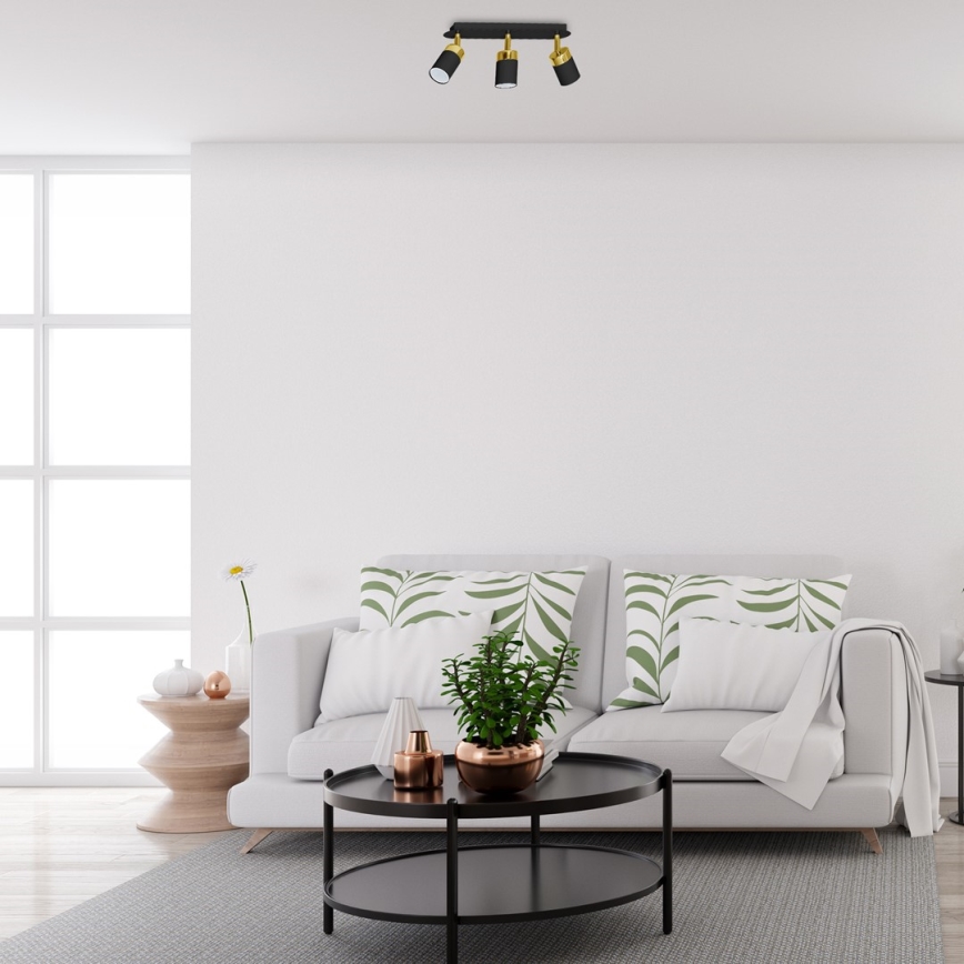 Spotlámpa JOKER 3xGU10/25W/230V fekete/arany