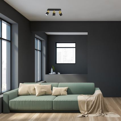 Spotlámpa JOKER 3xGU10/25W/230V fekete/arany