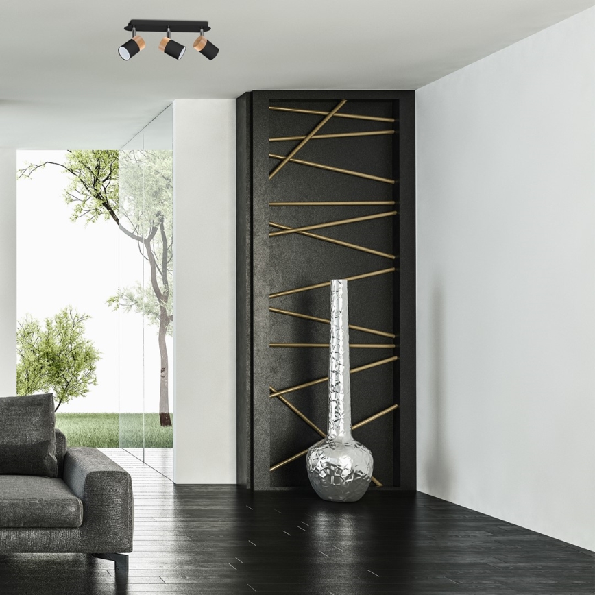 Spotlámpa JOKER BLACK WOOD 3xGU10/8W/230V