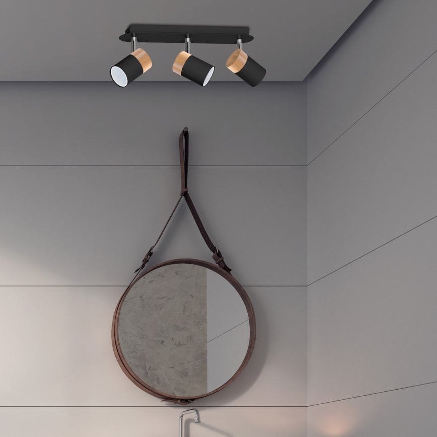 Spotlámpa JOKER BLACK WOOD 3xGU10/8W/230V